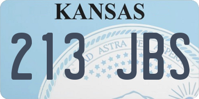 KS license plate 213JBS