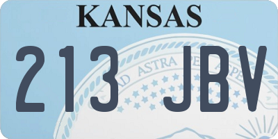KS license plate 213JBV