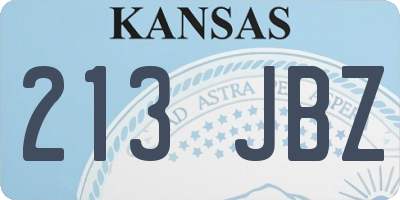 KS license plate 213JBZ