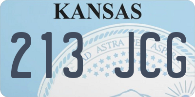 KS license plate 213JCG