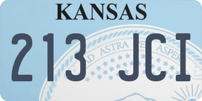 KS license plate 213JCI