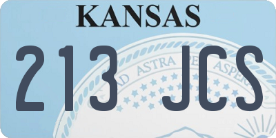 KS license plate 213JCS