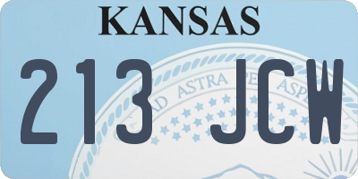 KS license plate 213JCW