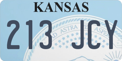 KS license plate 213JCY