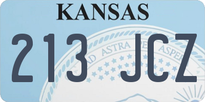 KS license plate 213JCZ