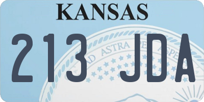 KS license plate 213JDA