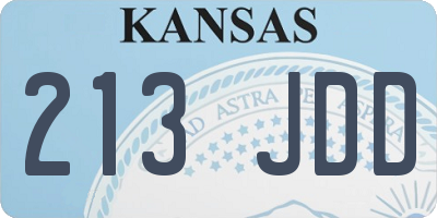 KS license plate 213JDD