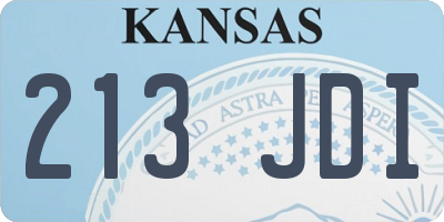 KS license plate 213JDI