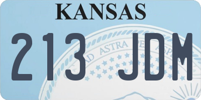 KS license plate 213JDM