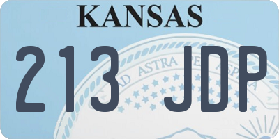 KS license plate 213JDP