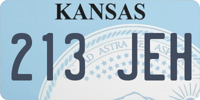 KS license plate 213JEH