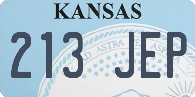 KS license plate 213JEP