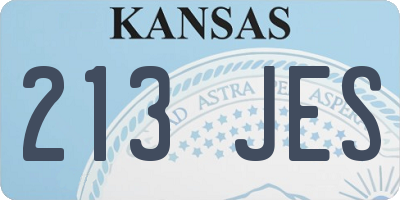 KS license plate 213JES