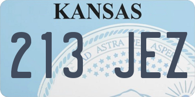 KS license plate 213JEZ