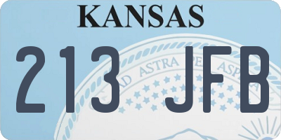 KS license plate 213JFB