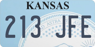KS license plate 213JFE