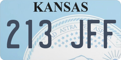 KS license plate 213JFF