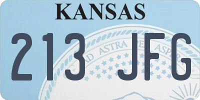 KS license plate 213JFG