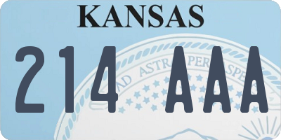 KS license plate 214AAA