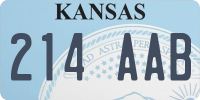 KS license plate 214AAB