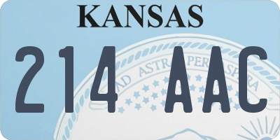 KS license plate 214AAC