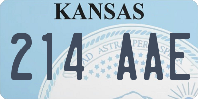 KS license plate 214AAE