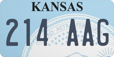 KS license plate 214AAG