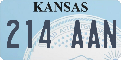 KS license plate 214AAN