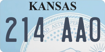 KS license plate 214AAO