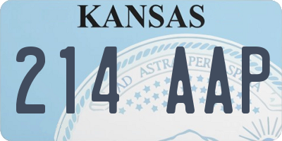 KS license plate 214AAP