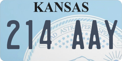 KS license plate 214AAY