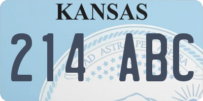 KS license plate 214ABC