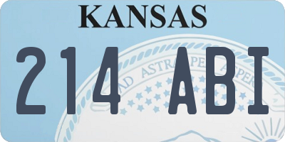 KS license plate 214ABI