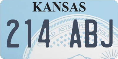 KS license plate 214ABJ