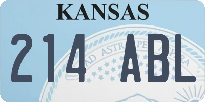 KS license plate 214ABL