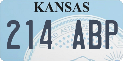 KS license plate 214ABP