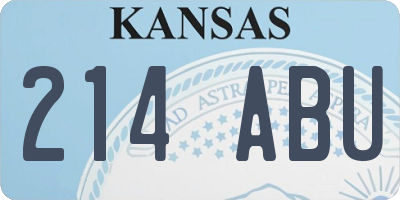 KS license plate 214ABU
