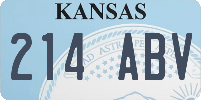 KS license plate 214ABV