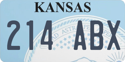KS license plate 214ABX