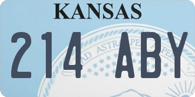 KS license plate 214ABY