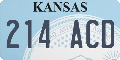 KS license plate 214ACD