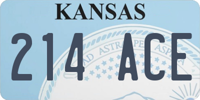 KS license plate 214ACE