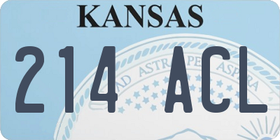 KS license plate 214ACL