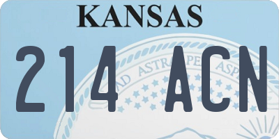 KS license plate 214ACN