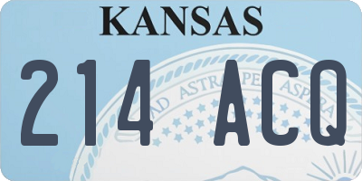 KS license plate 214ACQ