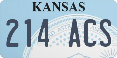KS license plate 214ACS