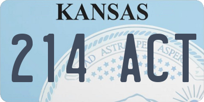 KS license plate 214ACT