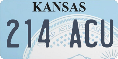 KS license plate 214ACU