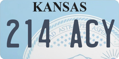 KS license plate 214ACY