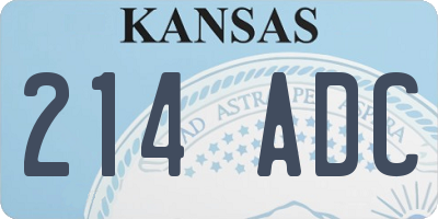 KS license plate 214ADC